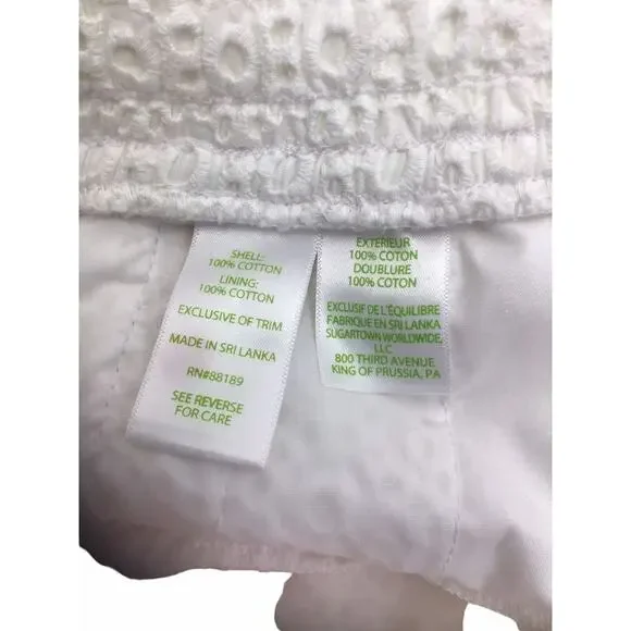 Lilly Pulitzer White Eyelet Baybreeze Shorts Size Extra Small New NWT - Picture 11 of 11